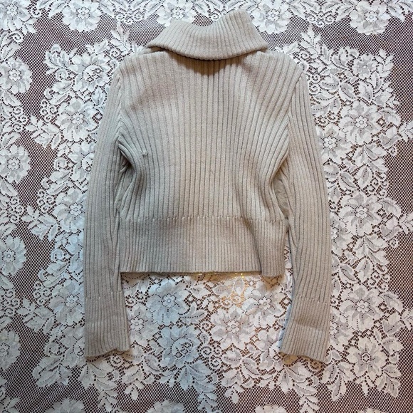 Beige Fur Ribbed Jacket - Picture 2 of 5